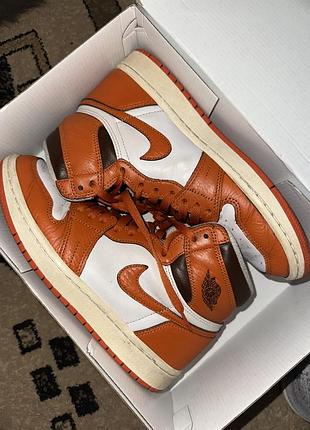 Кросівки жіночі nike jordan 1 high starfish orange/white