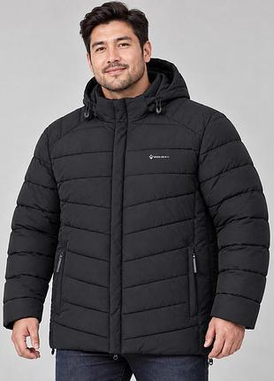 Мужская зимняя куртка boos & jack больших размеров 5xl–10xl с утеплителем thinsulate,черный,5xl