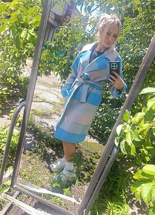 Пальто жіноче демісезонне в смужку