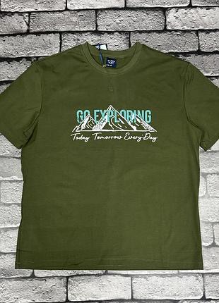 Футболка panda чоловіча великого розміру ,6xl ,хакі