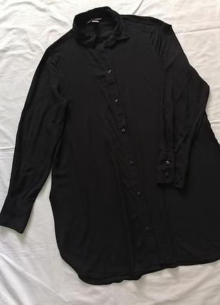 Сорочка-туніка, сукня-сорочка чорна жіноча h&m з віскози