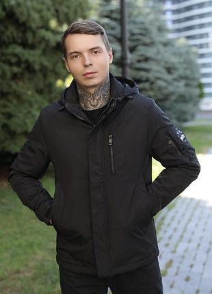 Куртка bihor чоловіча демісезонна l–5xl (46–56), туреччина, класична,чорний, xl