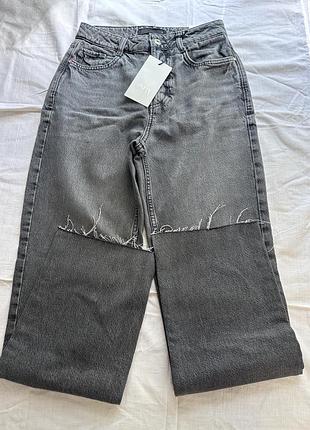Джинси zara straight прямі сірі графіт