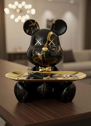 Органайзер ключниця миска беарбрік bearbrick з підносом чорний