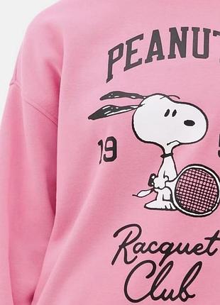 Світшот жіночий рожевий зі snoopy на флісі