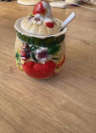 Цукорниця керамічна з ложкою