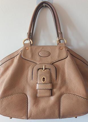Сумка жіноча tod's бежева шкіряна