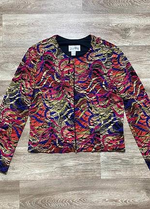 Joseph ribkoff multicolor abstract crinkle zip jacket women’s canada size 16