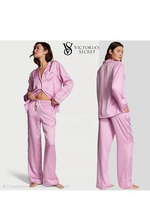 Піжама жіноча victoria's secret сатинова рожева