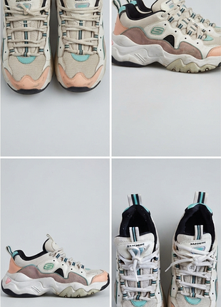 Кросівки жіночі skechers білі, бежеві, персикові, м'ятні