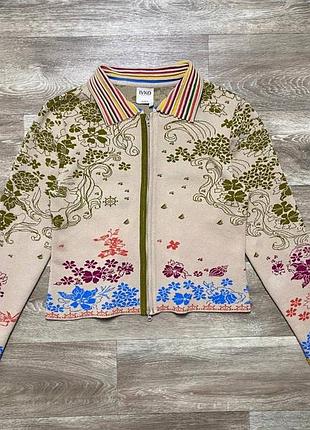 Ivko floral knit zip cardigan viscose sample size 38 m