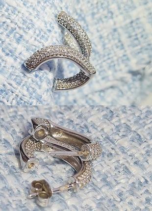 Срібні сережки / сережки срібні з фіанітами / сережки срібло / silver 925 / 925 / сережки жіночі срібні 2