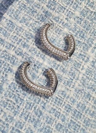 Срібні сережки / сережки срібні з фіанітами / сережки срібло / silver 925 / 925 / сережки жіночі срібні 7