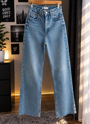 Актуальні джинси zara розмір 24 хс- с широкі прямі джинси 👖