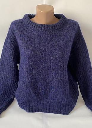 Теплий об'ємний светр zara knit з мохером та вовною (italian yarn), розмір m, підійде також на л