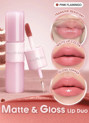 Помада для губ sheglam mood switch matte &amp; gloss lip duo - 114 pink flamingo (6280-114)