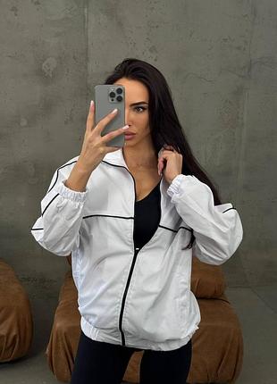 Жіноча вітровка oversize | плащовка канада білий, 46-50