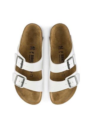 Білі сандалі шльопанці birkenstock arizona birko-flor 38 розміру