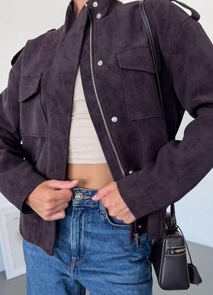 Женский бомбер из фактурной экокожи vintage бордо, l
