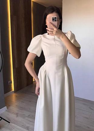 Жіноче плаття | костюмна тканина молоко, 44