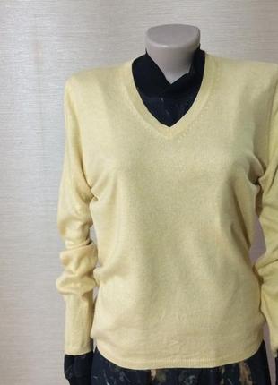 Пуловер кашемировый жёлтый