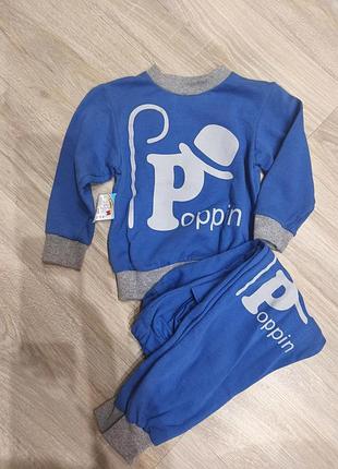 Спортивний костюм для хлопчиків на флісі, синій