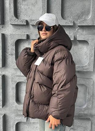 Женский пуховик object oversize | зимний пуфер с био-пухом