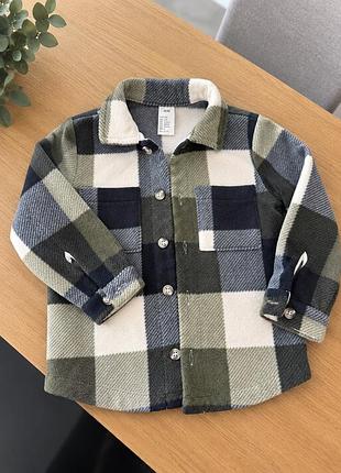Кофта для хлопчика h&m флісова в клітинку