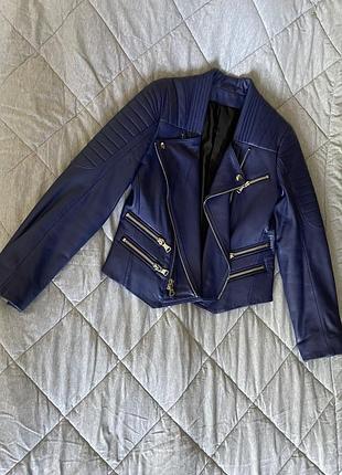Куртка жіноча balmain авіатор синя