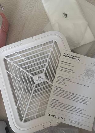 Витяжка для манікюру global fashion turbine brushless nail dust collector