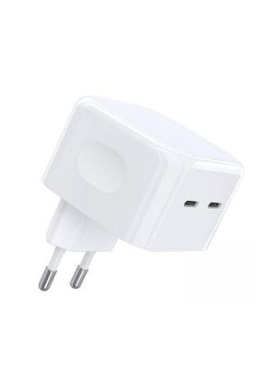 Зарядное устройство choetech 2xusb-с 35w pd/qc (q5008-eu-wh)