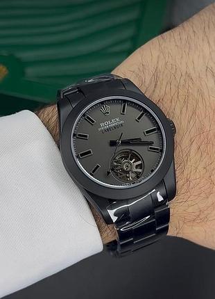 Годинник oyster perpetual label noir tourbillon 40mm преміум