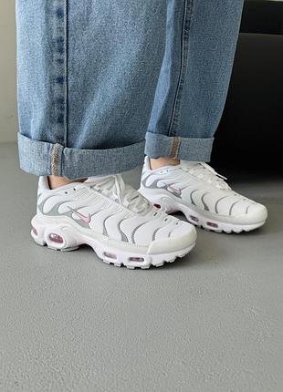 😍 женские кроссовки nike air max tn plus white/pink/grey