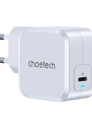 Зарядное устройство choetech usb-c pd45w qc3.0/pps gan (pd8007-eu-wh)