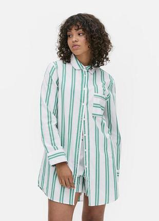 🥰 бавовняна сорочка для дому у смужку primark 2xl