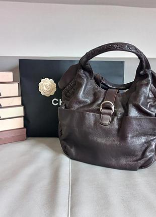 Jil sander! оригинал! винтажная кожаная сумка хобо