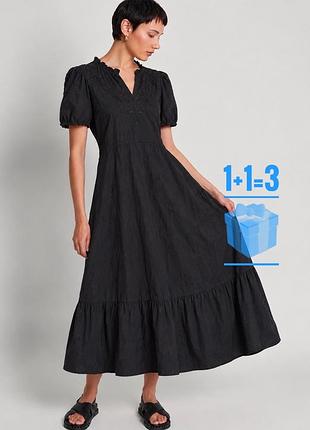 🥰 довга бавовняна сукня з мереживом monsoon l