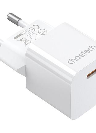 Зарядное устройство choetech gan usb-c 20w qc3.0/pd/pps (pd5010-eu-wh)