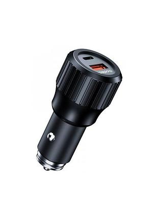 Зарядное устройство choetech car usb-a/usb-c 63w qc3.0/pd/pps black (tc0010-bk)