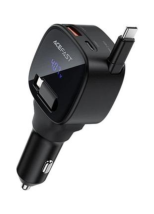 Зарядное устройство acefast 1xusb-c pd95w + telescopic cable usb-c black (6974316285946)