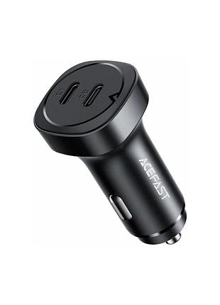 Зарядное устройство acefast 2xusb-c 72w car adapter metal (6974316280361)