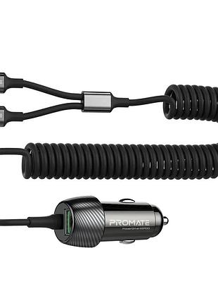 Зарядное устройство promate 33w usb-c + lightning cables + usb-a port (powerdrive-33pdci.black)