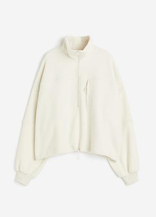 H&m move sport укорочена оверсайз фліска флісова кофта l - xl розмір