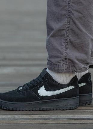 Кросівки nike air force winter low grey / 42 розмір / замша + хутро / зимові