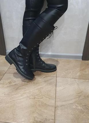 Чоботи жіночі timberland чорні шкіряні