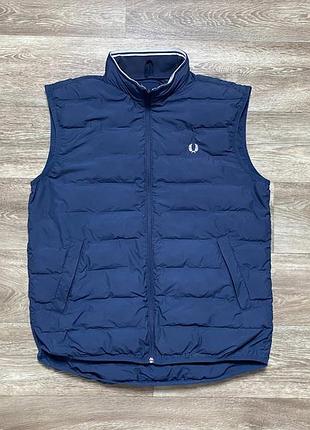 Оригінальний жилет fred perry жилет безрукавка чоловіча жилетка синя розмір м