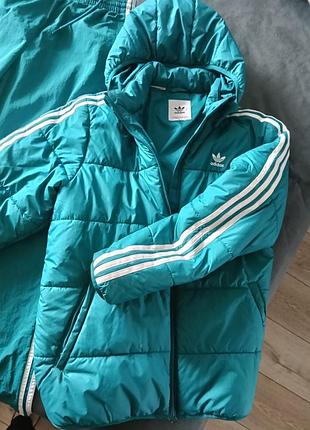 Пуховик  чоловічий adidas бірюзовий на зріст 160-165
