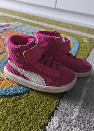 Кеди для дівчинки puma високі рожеві, розмір 22