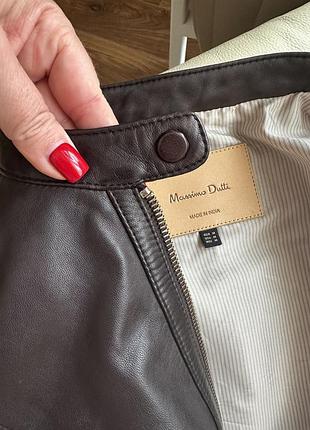 Куртка жіноча massimo dutti шкіряна темно-коричнева розмір m