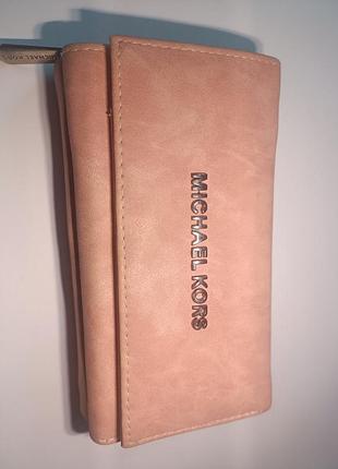 Жіночий гаманець michael kors, персиковий, середній, штучна шкіра
